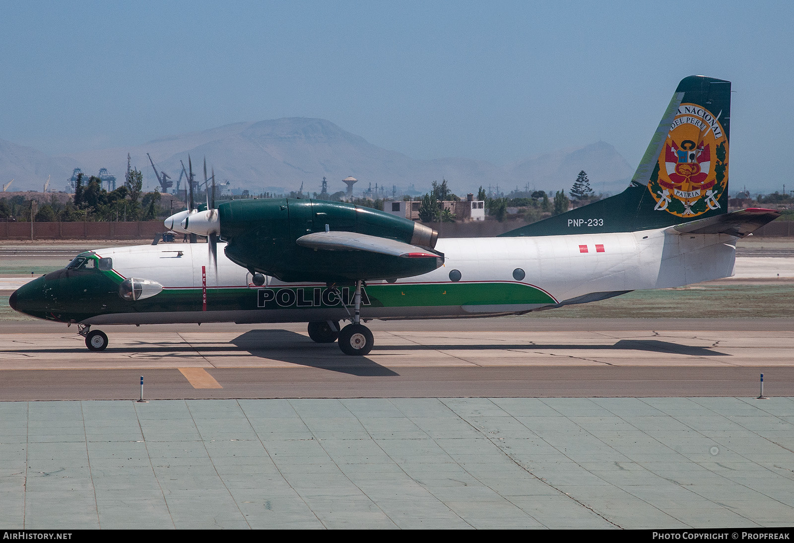 Aircraft Photo of PNP-233 | Antonov An-32B | Peru - Police | AirHistory.net #586270