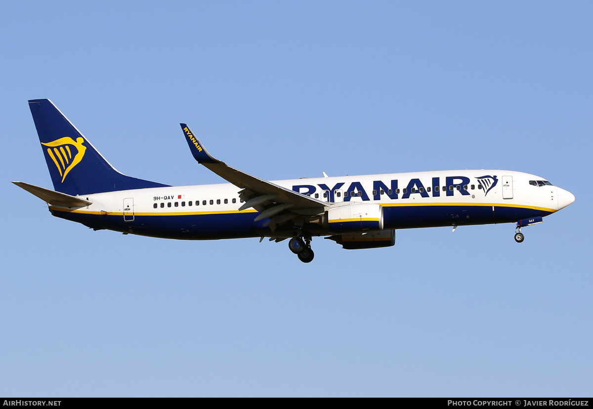 Aircraft Photo of 9H-QAV | Boeing 737-8AS | Ryanair | AirHistory.net #586539