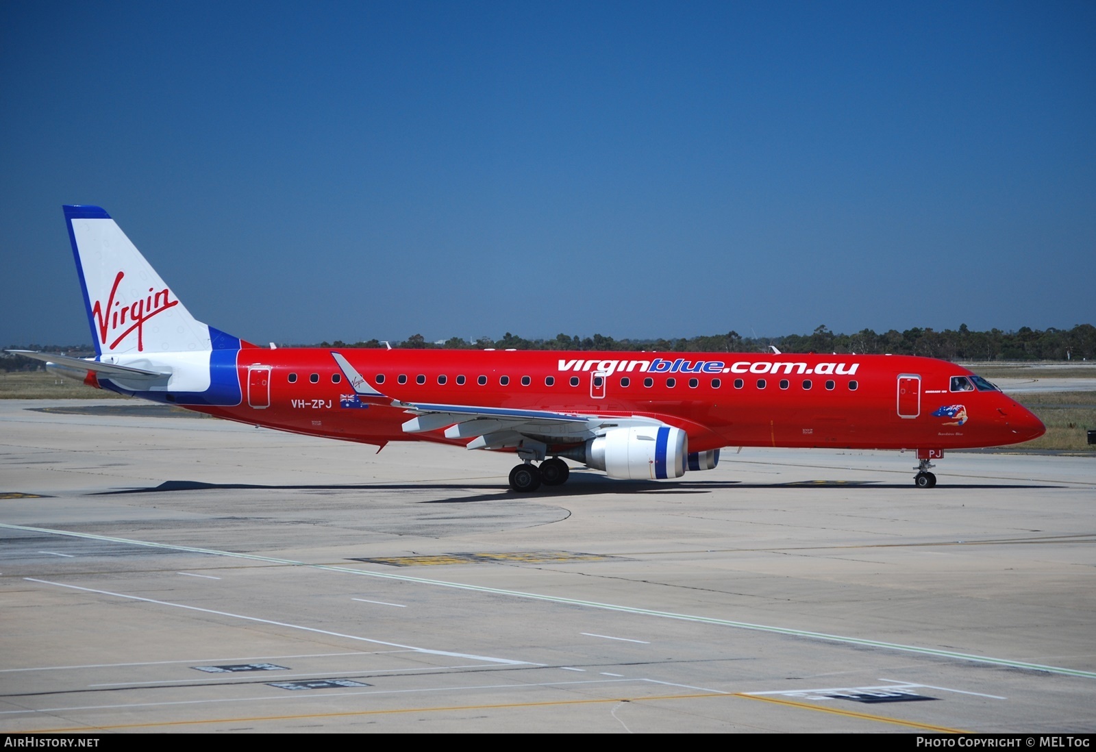 Aircraft Photo of VH-ZPJ | Embraer 190AR (ERJ-190-100IGW) | Virgin Blue Airlines | AirHistory.net #586679