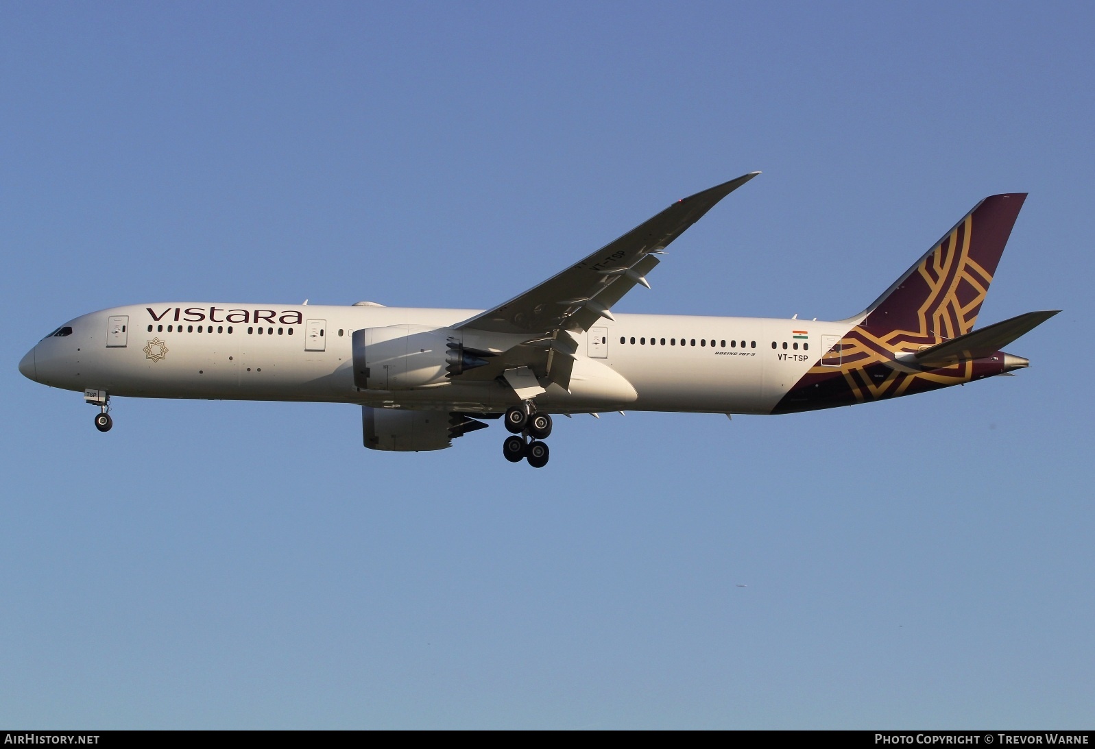 Aircraft Photo of VT-TSP | Boeing 787-9 Dreamliner | Vistara | AirHistory.net #587108