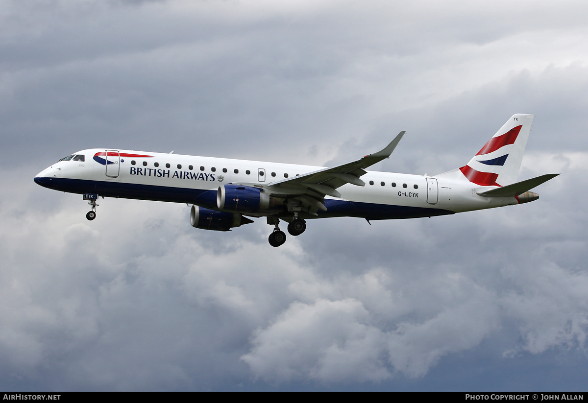 Aircraft Photo of G-LCYK | Embraer 190SR (ERJ-190-100SR) | British Airways | AirHistory.net #587196