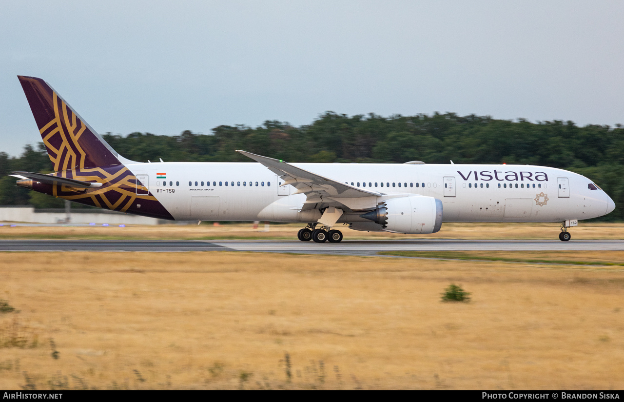 Aircraft Photo of VT-TSQ | Boeing 787-9 Dreamliner | Vistara | AirHistory.net #587661