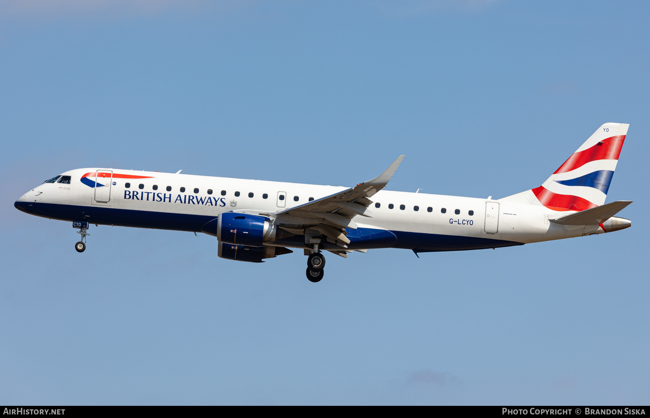 Aircraft Photo of G-LCYO | Embraer 190SR (ERJ-190-100SR) | British Airways | AirHistory.net #587715