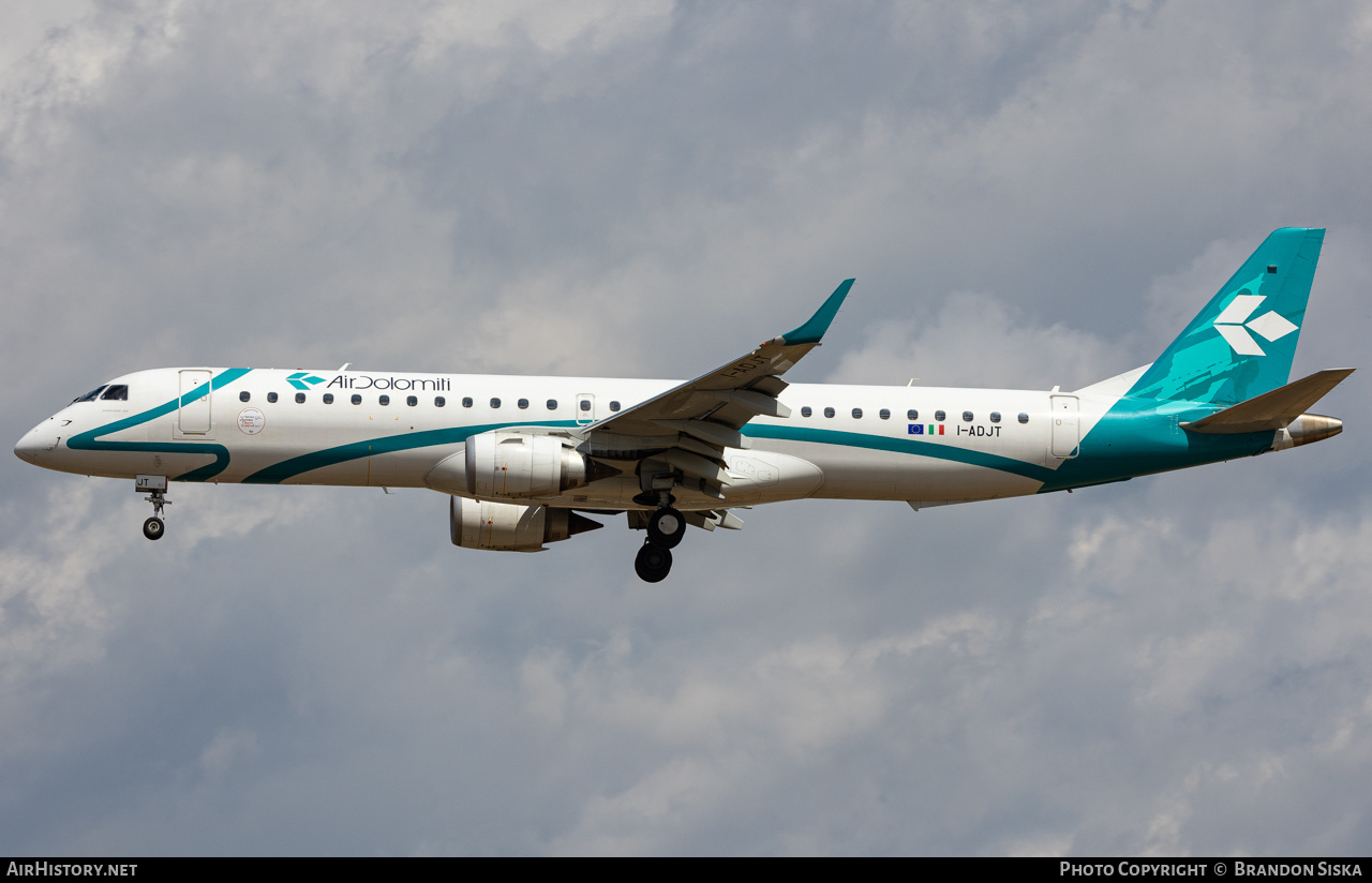 Aircraft Photo of I-ADJT | Embraer 195LR (ERJ-190-200LR) | Air Dolomiti | AirHistory.net #587738