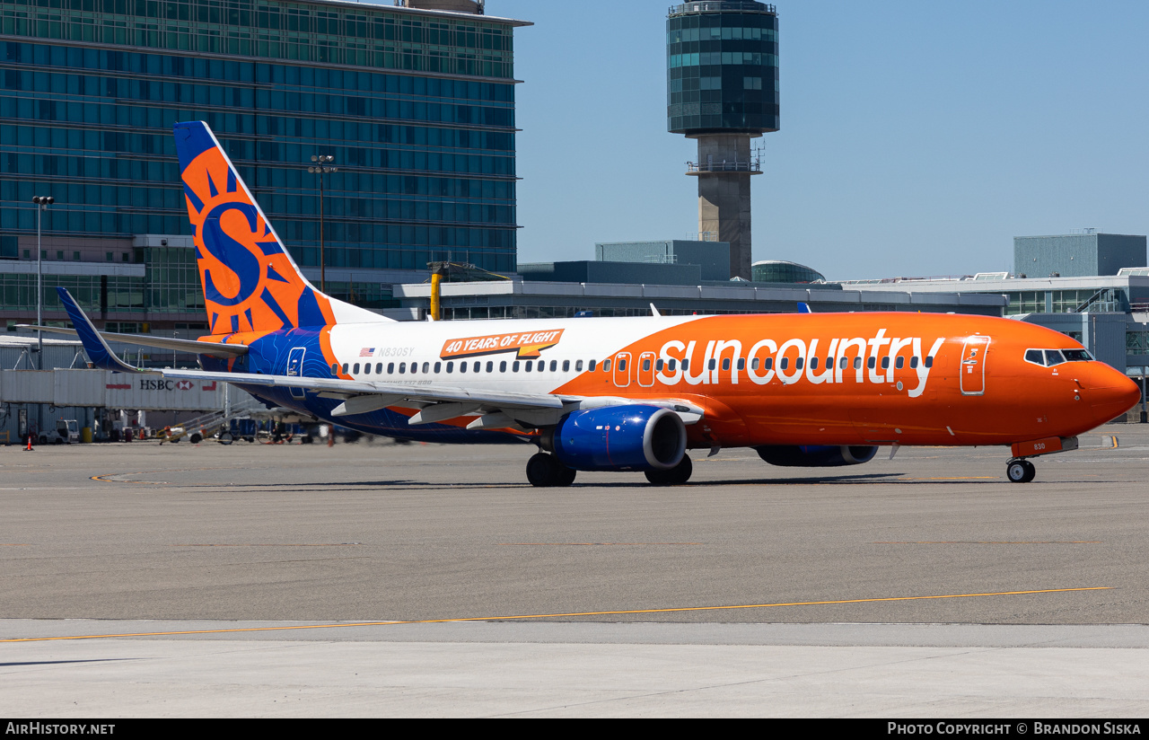Aircraft Photo of N830SY | Boeing 737-83N | Sun Country Airlines | AirHistory.net #587874