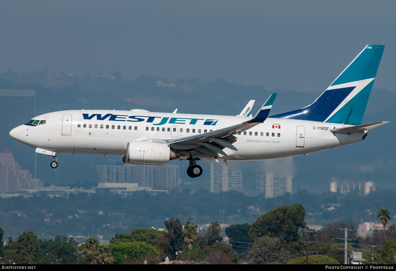 Aircraft Photo of C-FWSF | Boeing 737-7CT | WestJet | AirHistory.net #587886