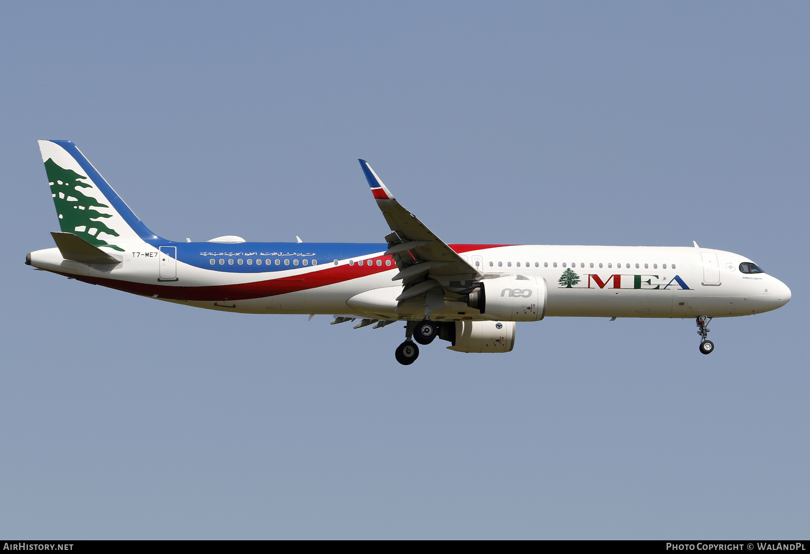 Aircraft Photo of T7-ME7 | Airbus A321-271NX | MEA - Middle East Airlines | AirHistory.net #588587