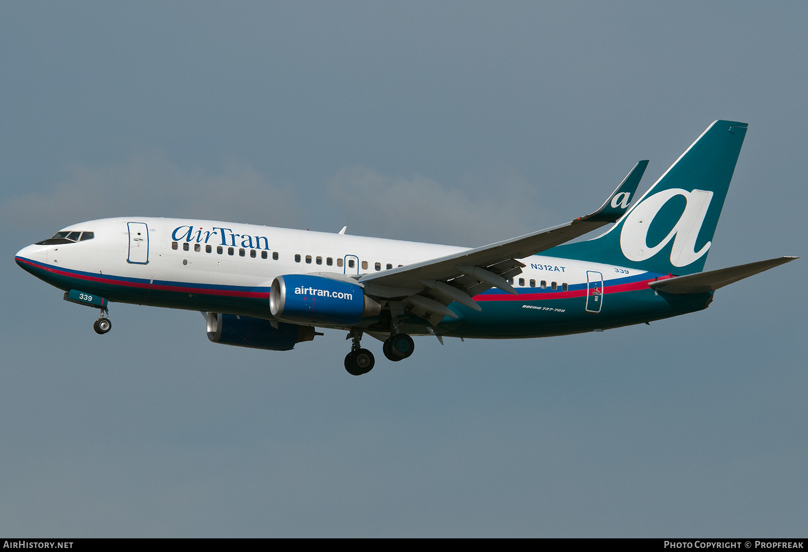 Aircraft Photo of N312AT | Boeing 737-7BD | AirTran | AirHistory.net #588969
