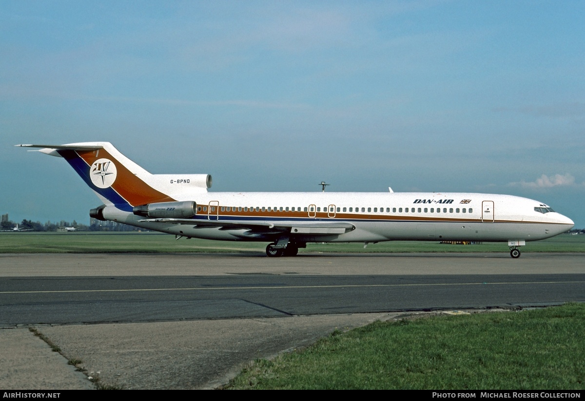 Aircraft Photo of G-BPND | Boeing 727-2D3/Adv | Dan-Air London | AirHistory.net #589067