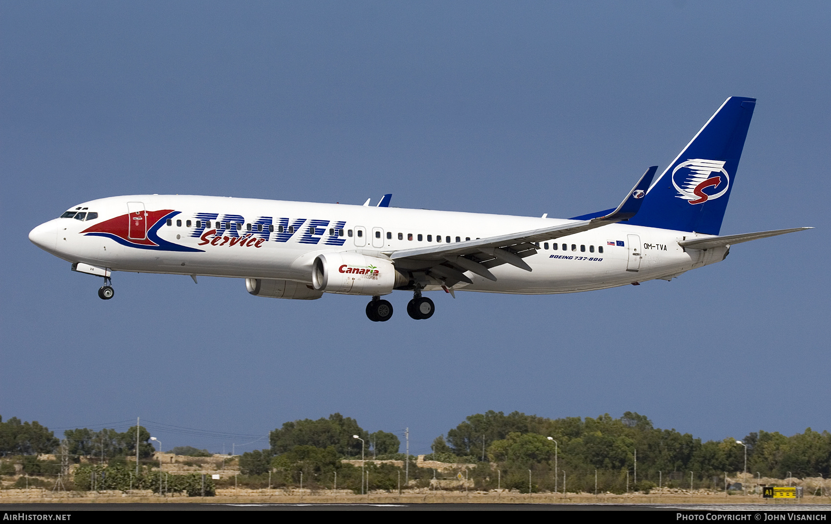 Aircraft Photo of OM-TVA | Boeing 737-86N | Travel Service | AirHistory.net #589118