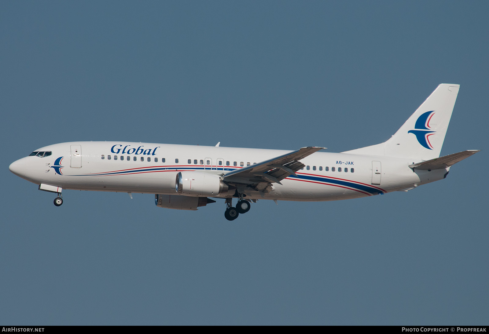 Aircraft Photo of A6-JAK | Boeing 737-406 | Global Jet | AirHistory.net #589430