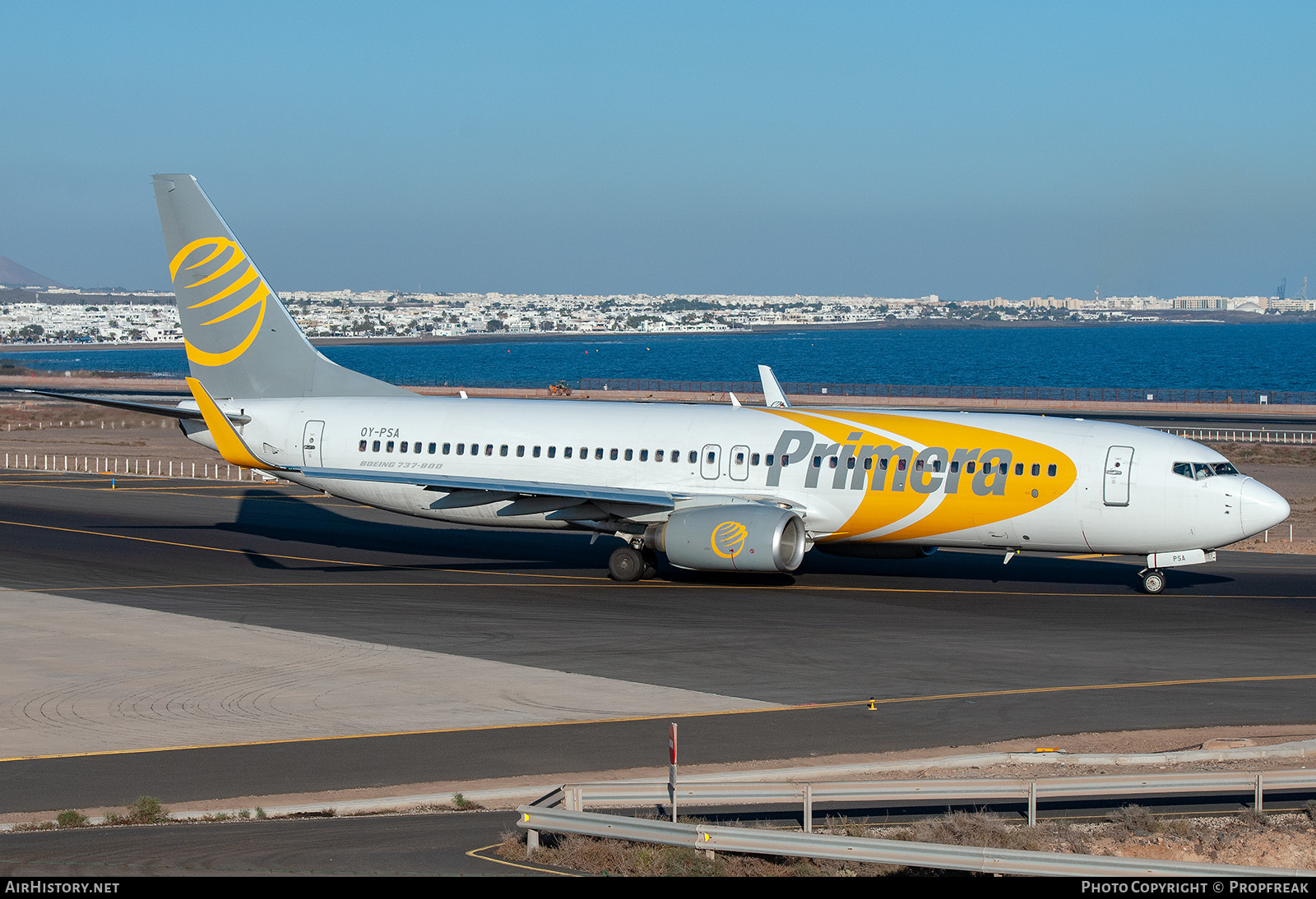 Aircraft Photo of OY-PSA | Boeing 737-8Q8 | Primera Air | AirHistory.net #589448