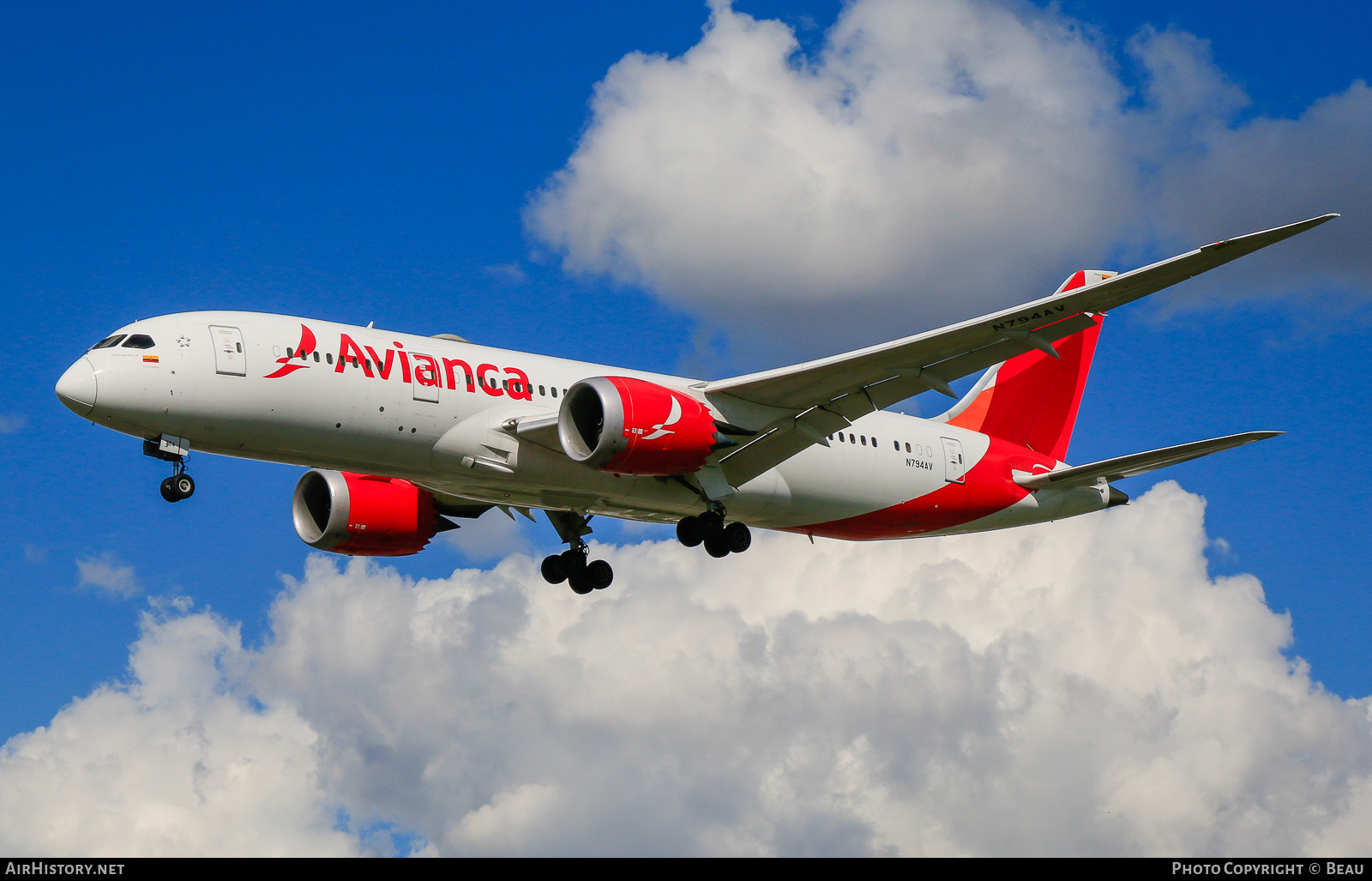 Aircraft Photo of N794AV | Boeing 787-8 Dreamliner | Avianca | AirHistory.net #589453