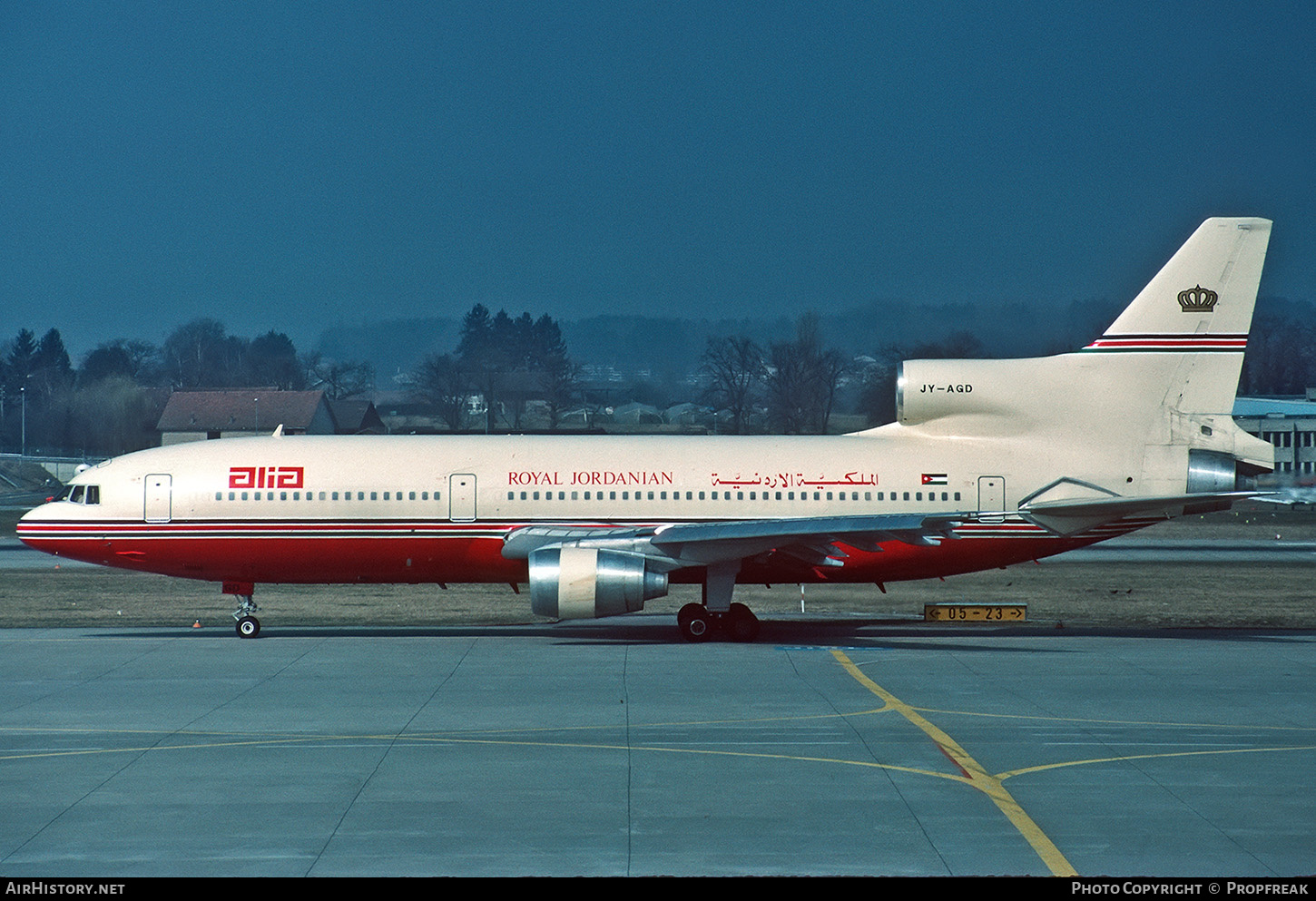 Aircraft Photo of JY-AGD | Lockheed L-1011-385-3 TriStar 500 | Alia - The Royal Jordanian Airline | AirHistory.net #589649