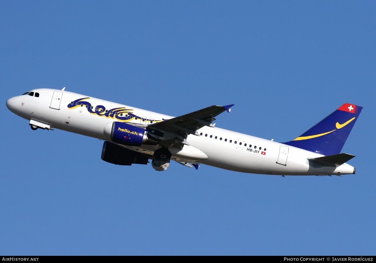 Aircraft Photo of HB-JIY | Airbus A320-214 | Hello | AirHistory.net #589802