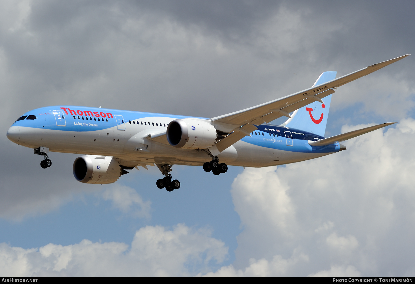 Aircraft Photo of G-TUIA | Boeing 787-8 Dreamliner | Thomson Airways | AirHistory.net #589831