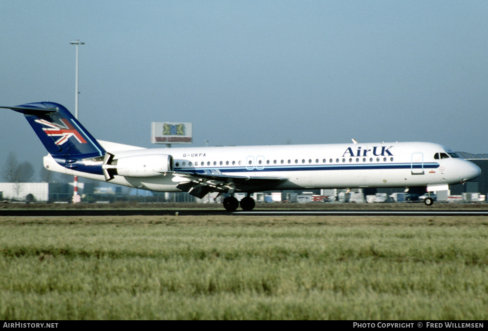 Aircraft Photo of G-UKFA | Fokker 100 (F28-0100) | Air UK | AirHistory.net #590046