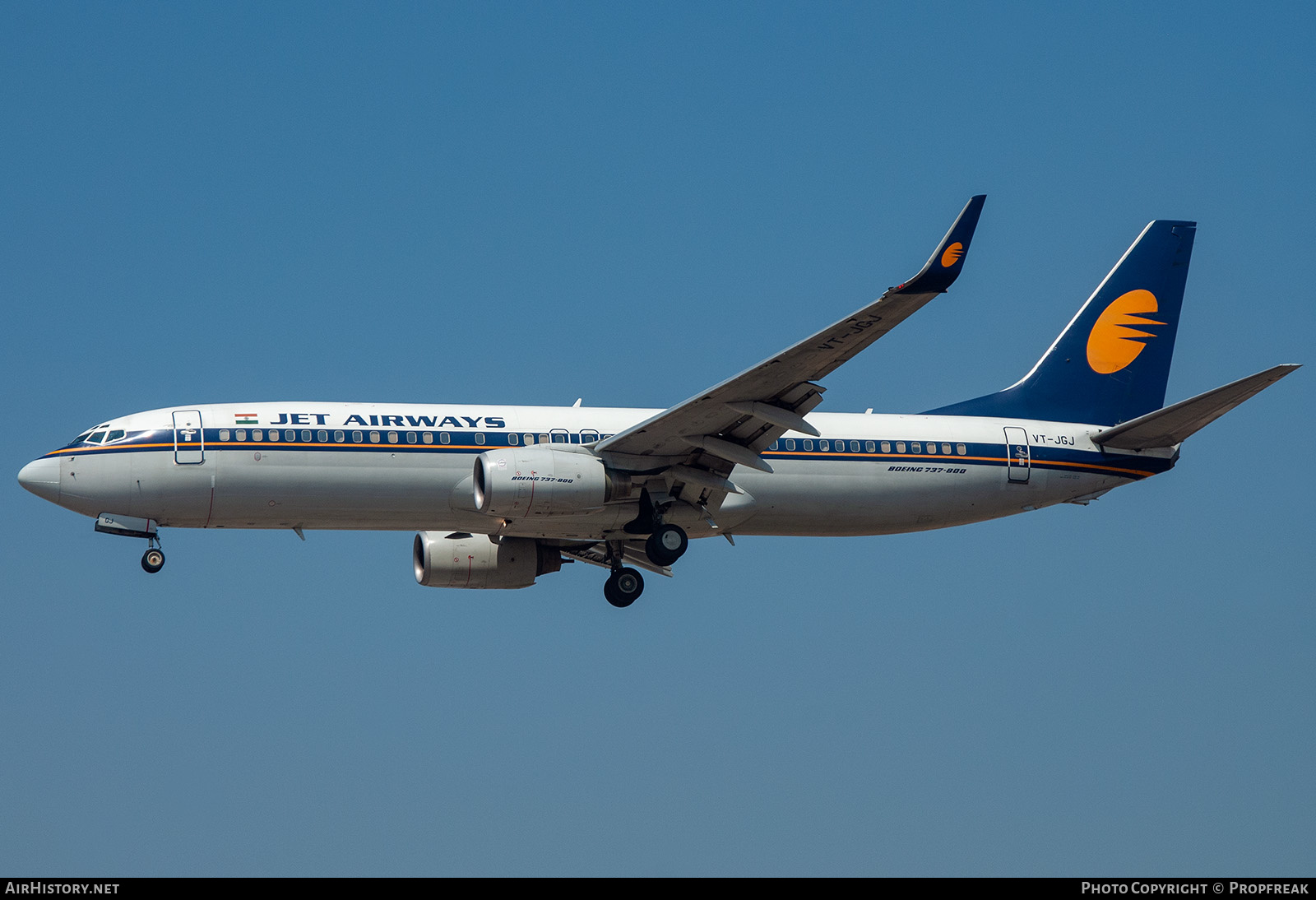 Aircraft Photo of VT-JGJ | Boeing 737-83N | Jet Airways | AirHistory.net #590109
