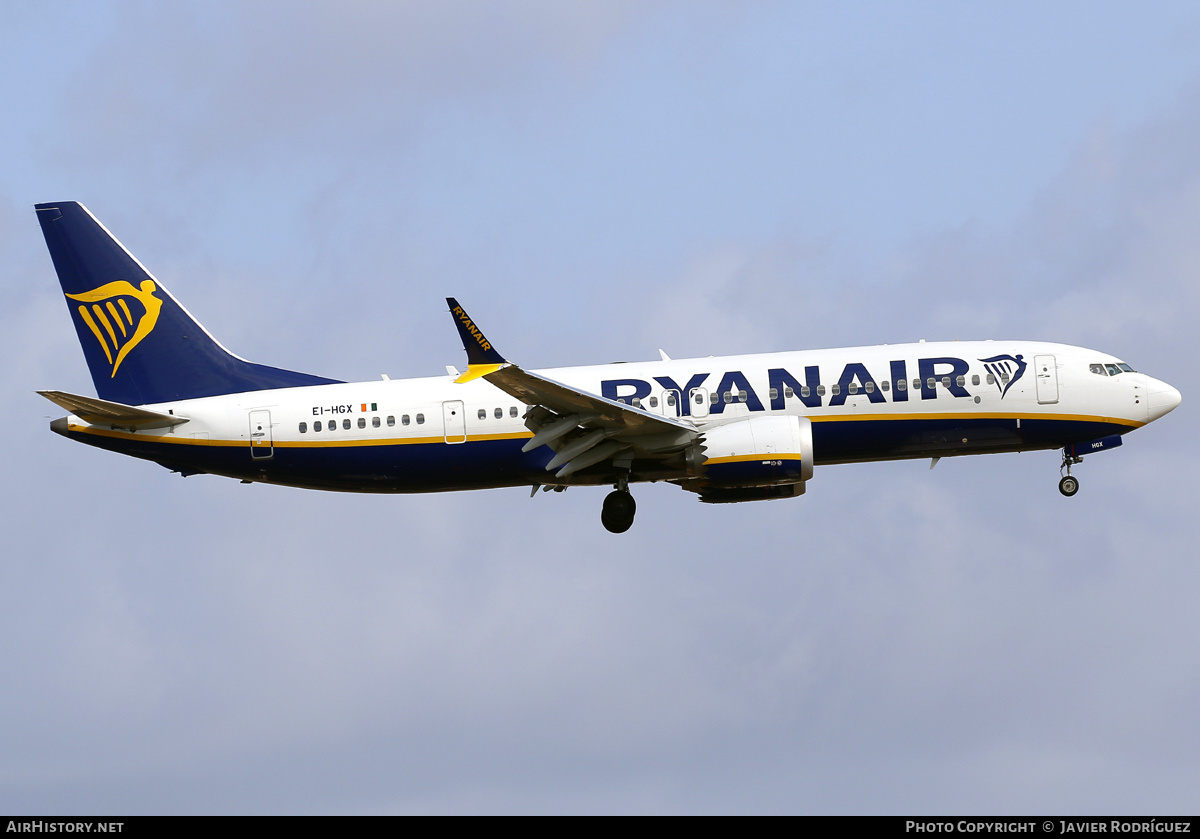 Aircraft Photo of EI-HGX | Boeing 737-8200 Max 200 | Ryanair | AirHistory.net #590139