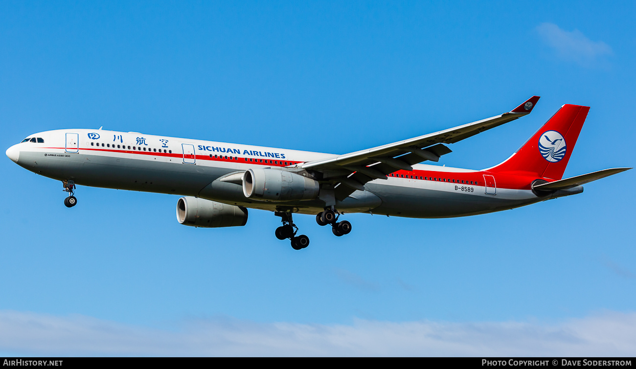Aircraft Photo of B-8589 | Airbus A330-343E | Sichuan Airlines | AirHistory.net #590173