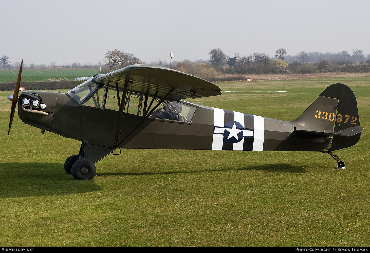 Aircraft Photo of G-AISX / 330372 | Piper L-4H(90) Cub (J-3C-90) | USA - Air Force | AirHistory.net #590515