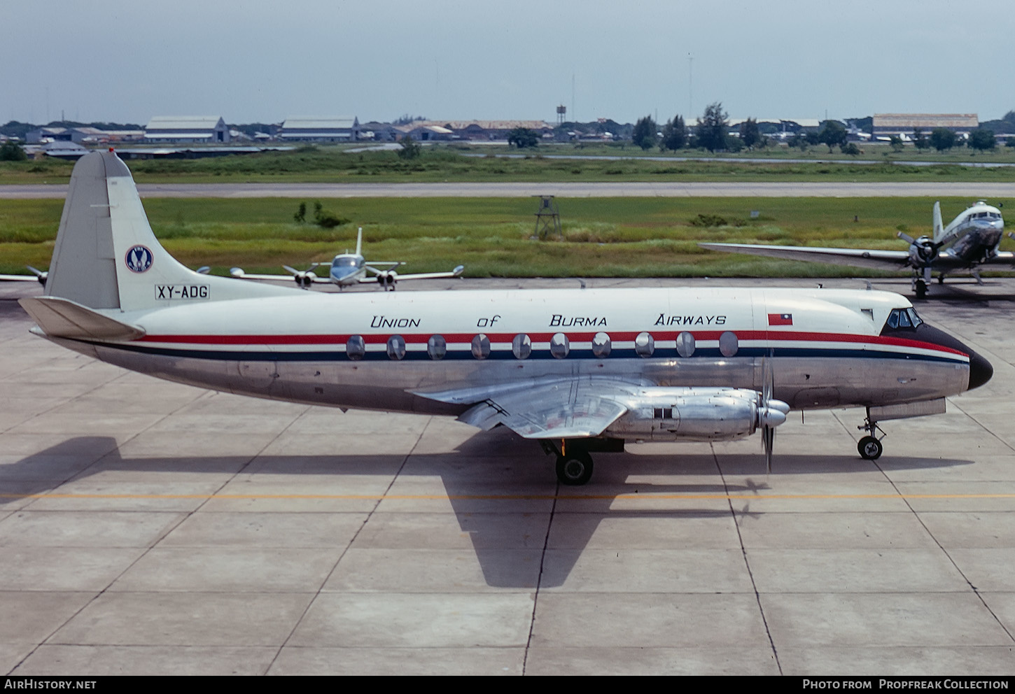 Aircraft Photo of XY-ADG | Vickers 761D Viscount | Union of Burma Airways - UBA | AirHistory.net #590733