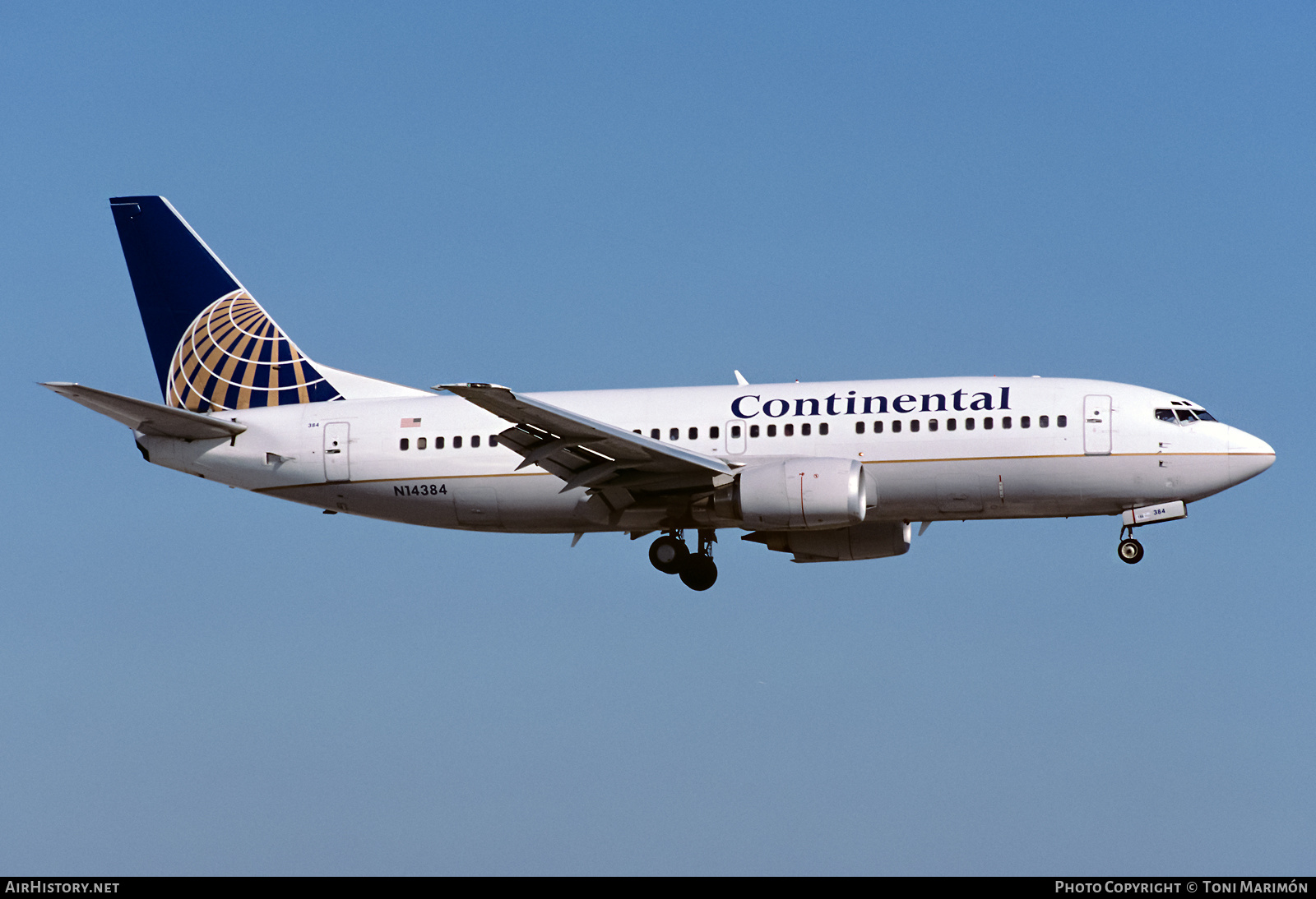 Aircraft Photo of N14384 | Boeing 737-3Q8 | Continental Airlines | AirHistory.net #591344