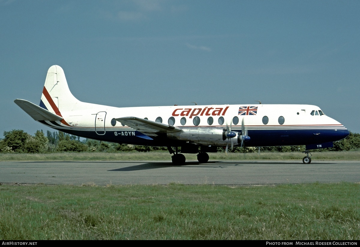 Aircraft Photo of G-AOYN | Vickers 806 Viscount | Capital Airlines | AirHistory.net #591463