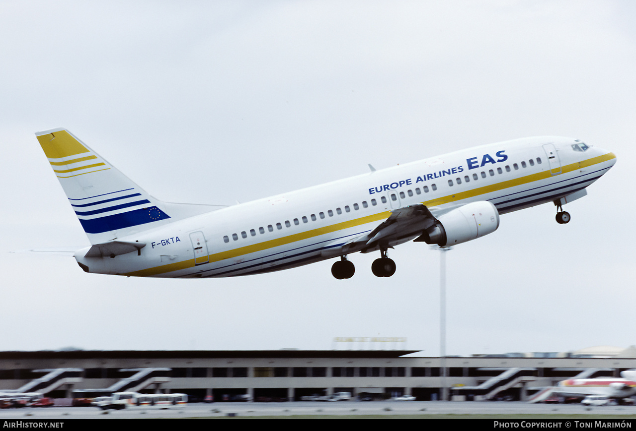 Aircraft Photo of F-GKTA | Boeing 737-3M8 | EAS Europe Airlines | AirHistory.net #591501