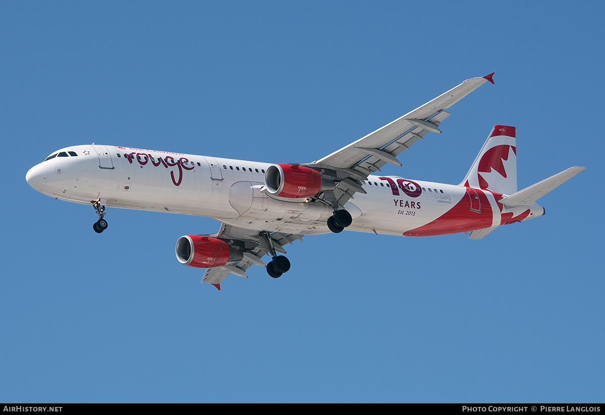 Aircraft Photo of C-GHPD | Airbus A321-211 | Air Canada Rouge | AirHistory.net #591547