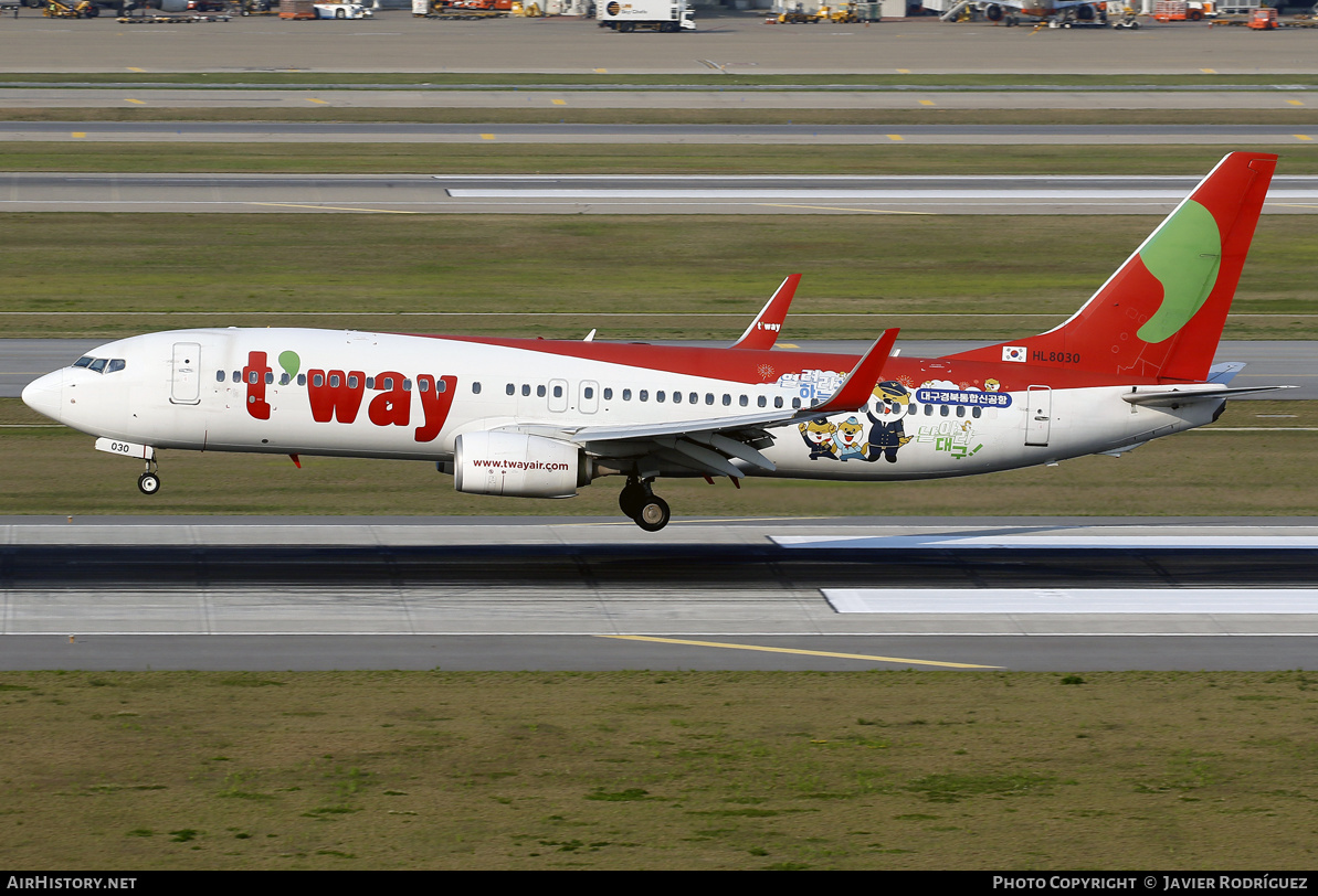Aircraft Photo of HL8030 | Boeing 737-8Q8 | T'way Air | AirHistory.net #591737
