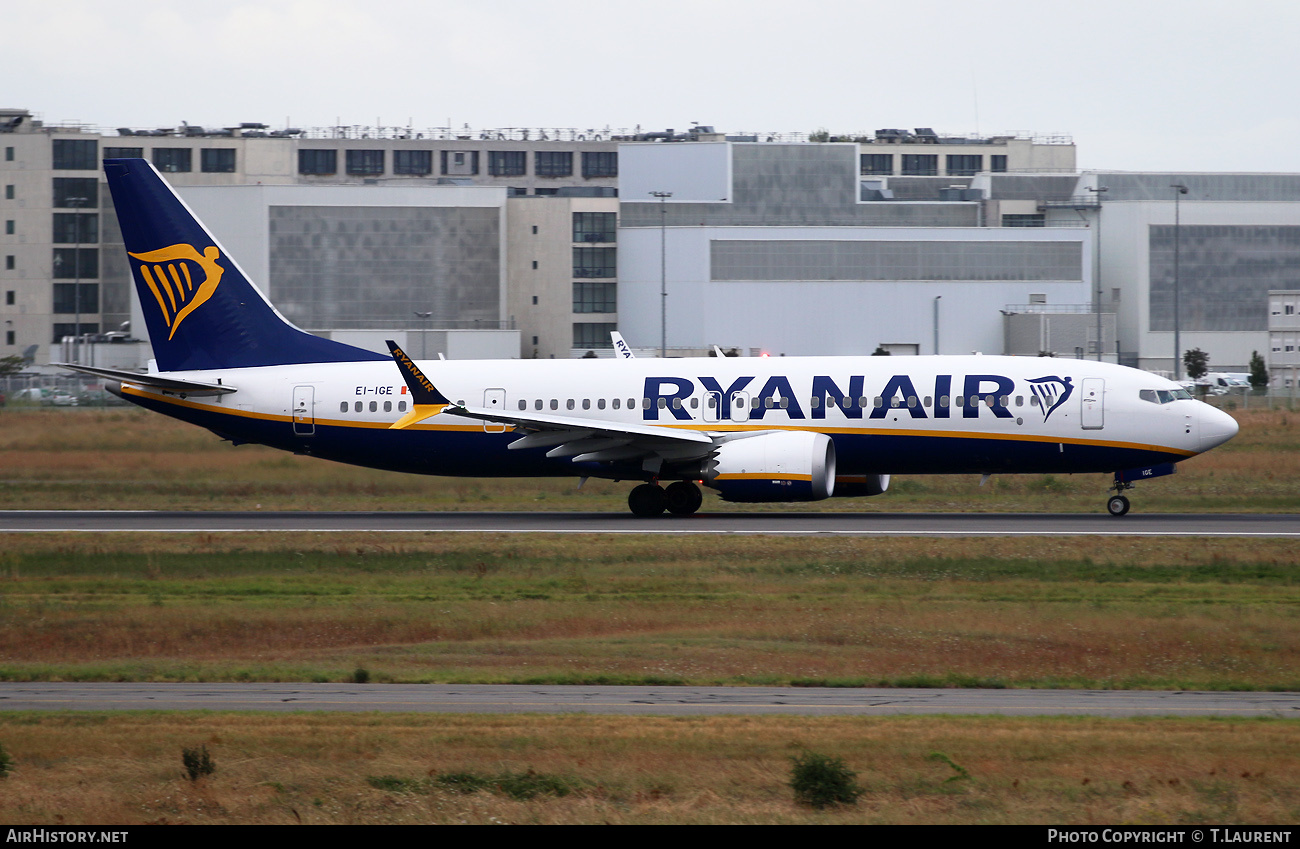 Aircraft Photo of EI-IGE | Boeing 737-8 Max 8 | Ryanair | AirHistory.net #591891