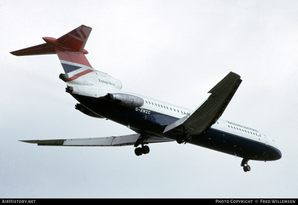 Aircraft Photo of G-AWZC | Hawker Siddeley HS-121 Trident 3B | British Airways | AirHistory.net #592258