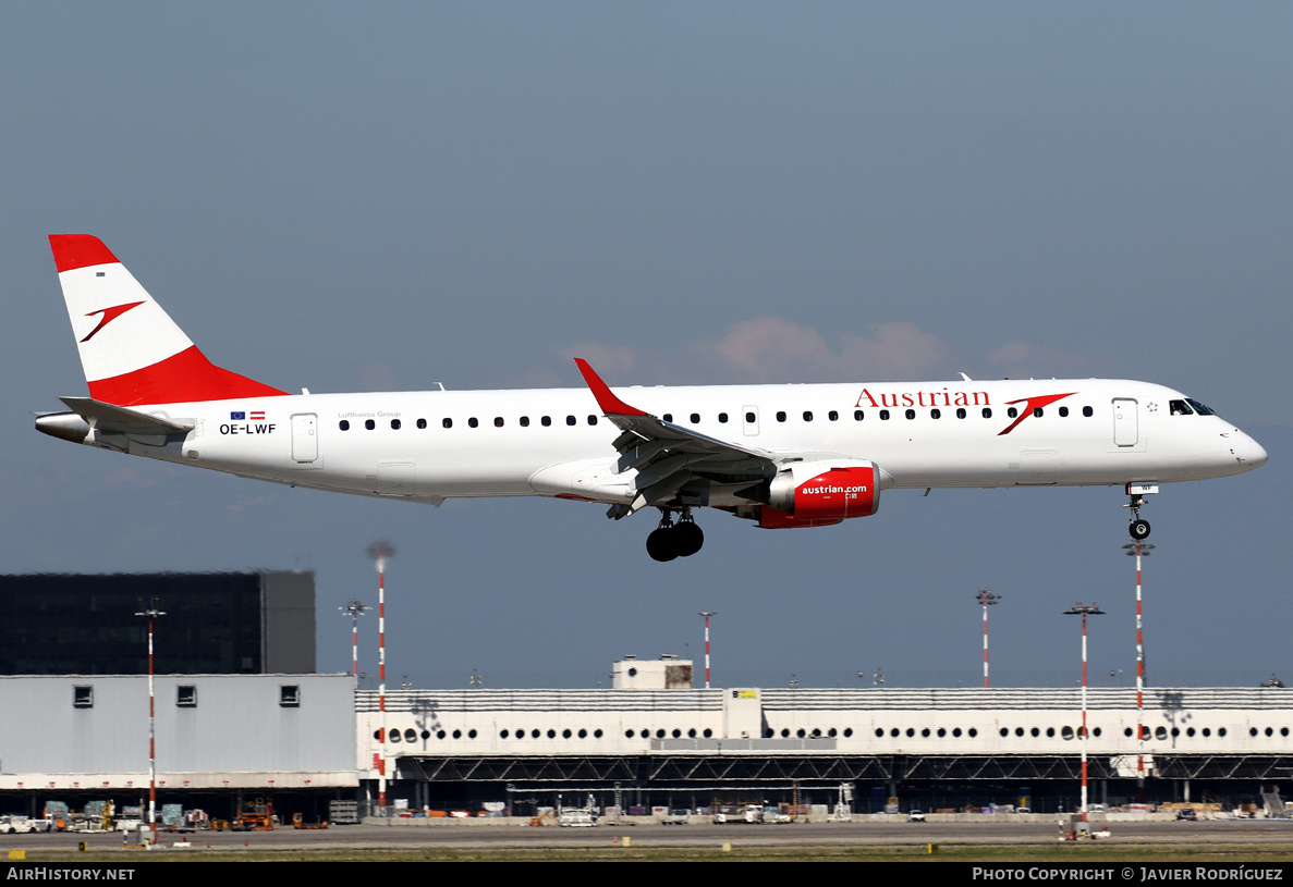 Aircraft Photo of OE-LWF | Embraer 195LR (ERJ-190-200LR) | Austrian Airlines | AirHistory.net #592419