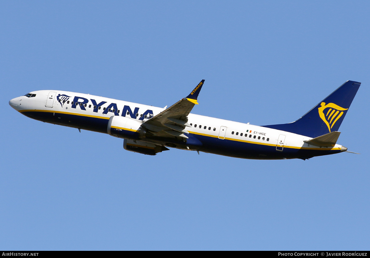 Aircraft Photo of EI-HGE | Boeing 737-8200 Max 200 | Ryanair | AirHistory.net #592840
