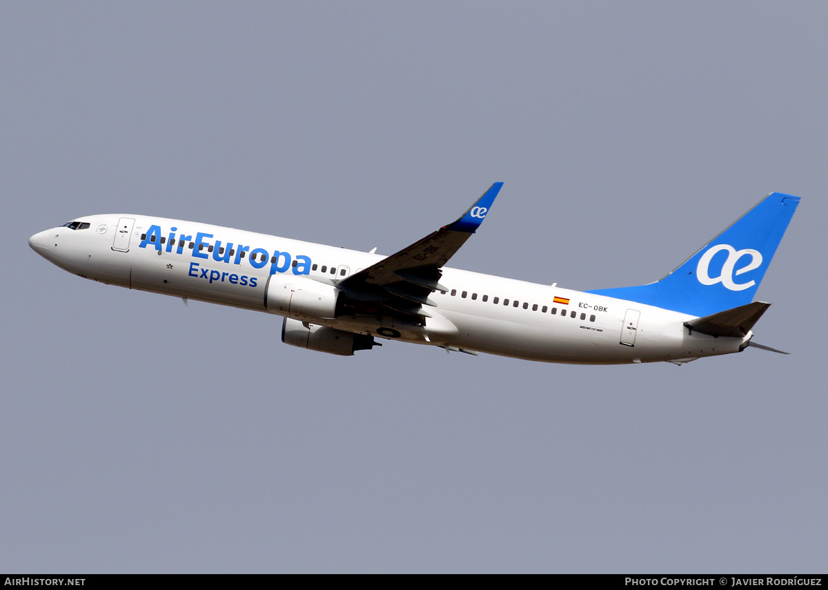 Aircraft Photo of EC-OBK | Boeing 737-8GJ | Air Europa Express | AirHistory.net #593000