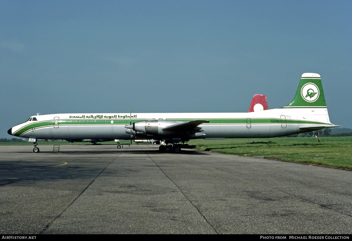 Aircraft Photo of 5A-DGJ | Canadair CL-44J | United African Airlines | AirHistory.net #593539