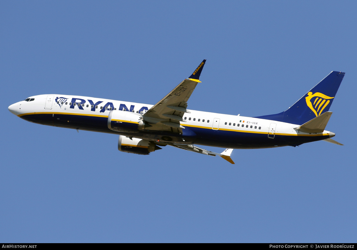 Aircraft Photo of EI-IGX | Boeing 737-8200 Max 200 | Ryanair | AirHistory.net #593984