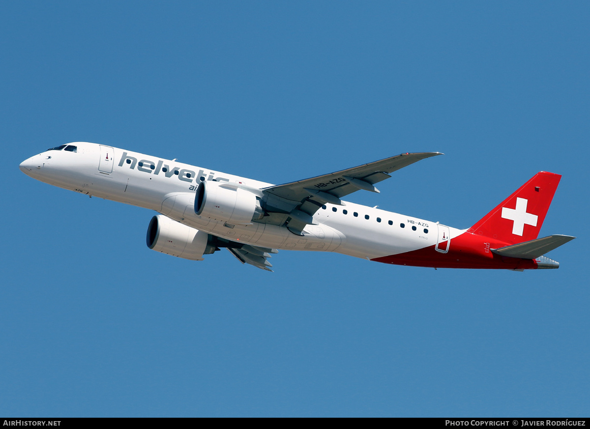 Aircraft Photo of HB-AZG | Embraer 190-E2 (ERJ-190-300) | Helvetic Airways | AirHistory.net #594396