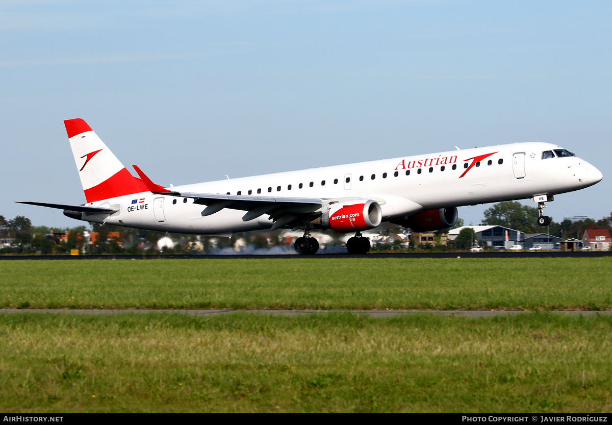 Aircraft Photo of OE-LWE | Embraer 195LR (ERJ-190-200LR) | Austrian Airlines | AirHistory.net #594411