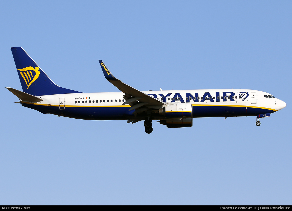 Aircraft Photo of EI-DYX | Boeing 737-8AS | Ryanair | AirHistory.net #594539
