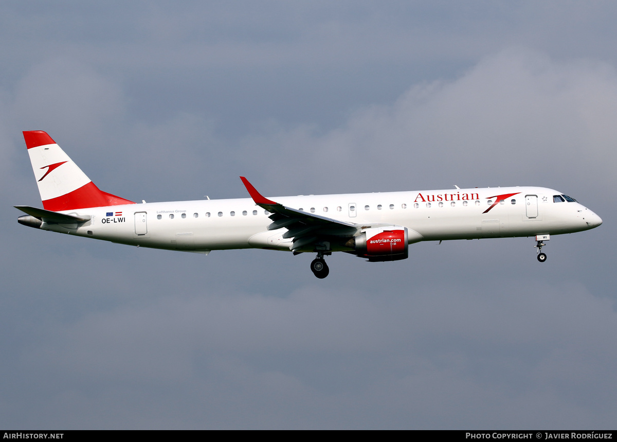 Aircraft Photo of OE-LWI | Embraer 195LR (ERJ-190-200LR) | Austrian Airlines | AirHistory.net #595059
