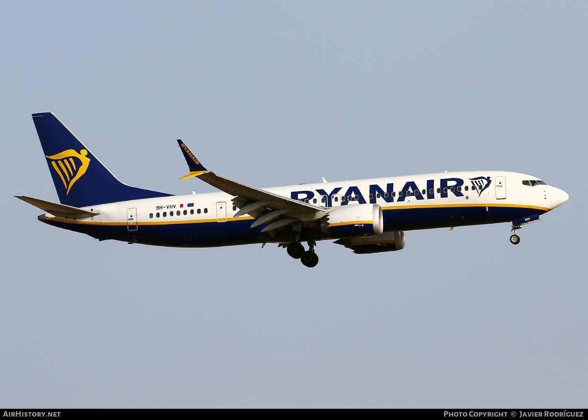 Aircraft Photo of 9H-VUV | Boeing 737-8200 Max 200 | Ryanair | AirHistory.net #595064