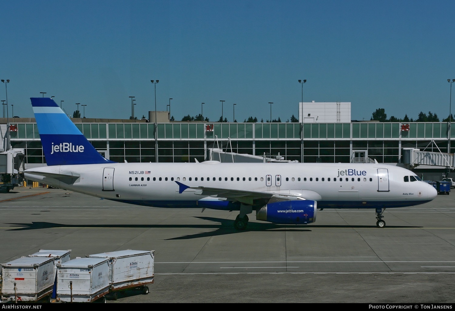 Aircraft Photo of N521JB | Airbus A320-232 | JetBlue Airways | AirHistory.net #595095