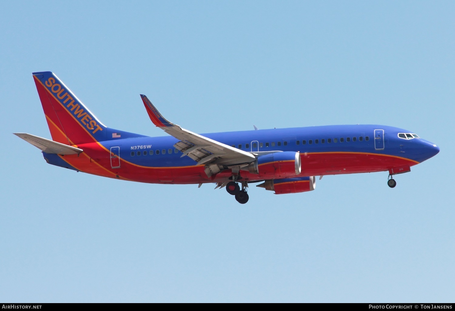 Aircraft Photo of N376SW | Boeing 737-3H4 | Southwest Airlines | AirHistory.net #595223