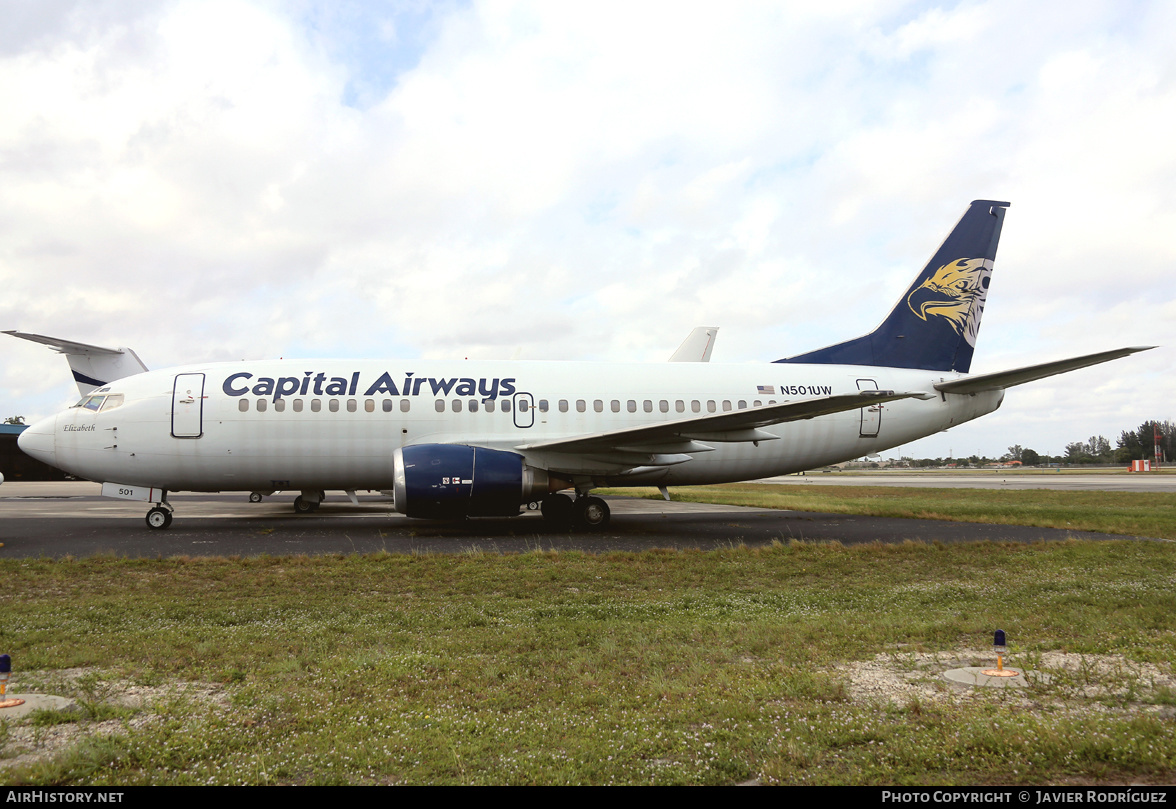 Aircraft Photo of N501UW | Boeing 737-301 | Capital Airways | AirHistory.net #595644
