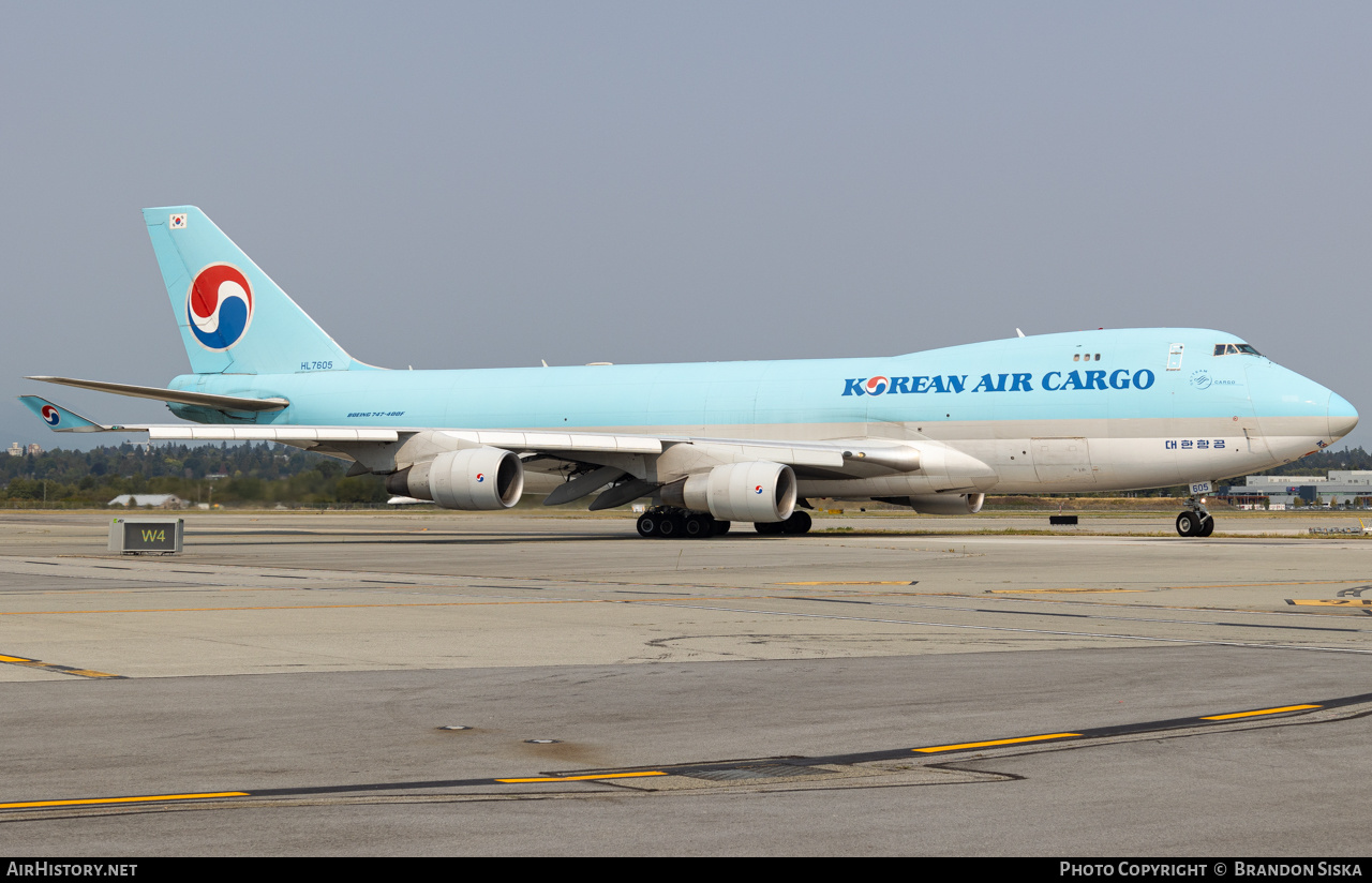 Aircraft Photo of HL7605 | Boeing 747-4B5F/ER/SCD | Korean Air Cargo | AirHistory.net #595802