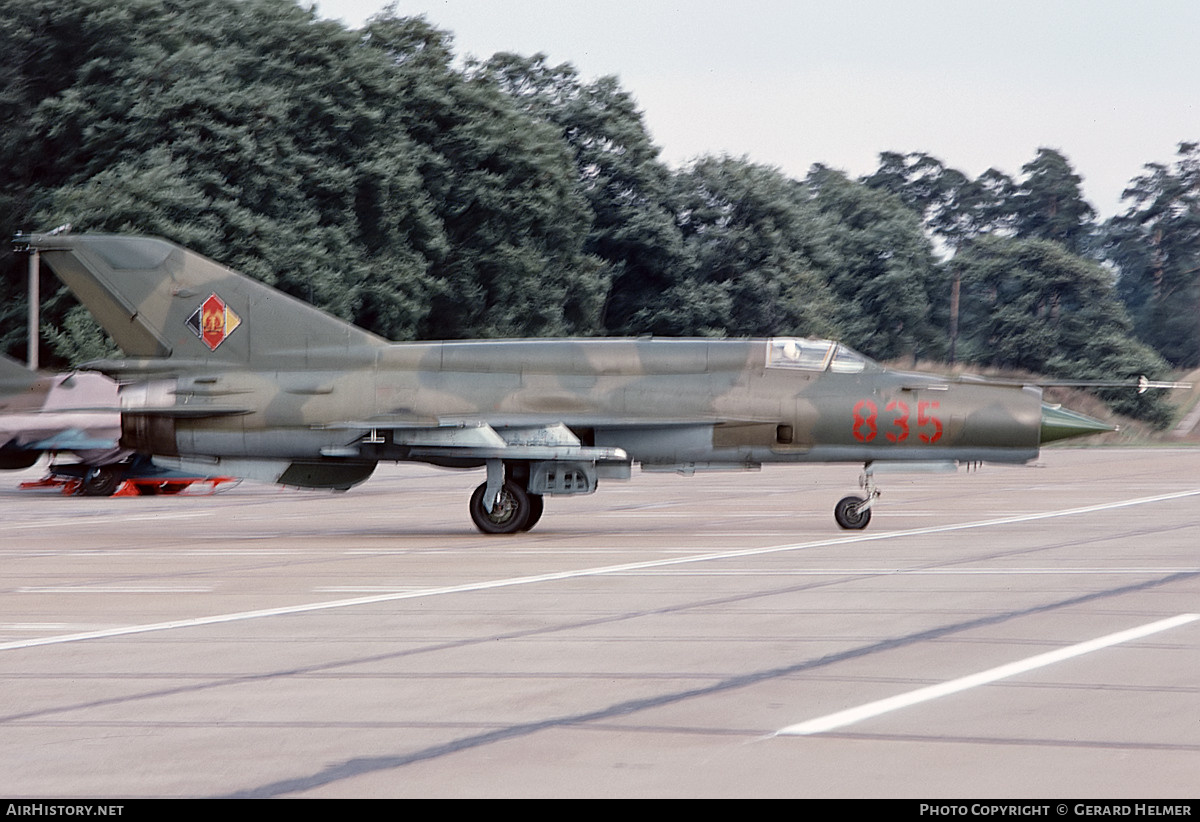 Aircraft Photo of 835 | Mikoyan-Gurevich MiG-21bis | East Germany - Air Force | AirHistory.net #595914