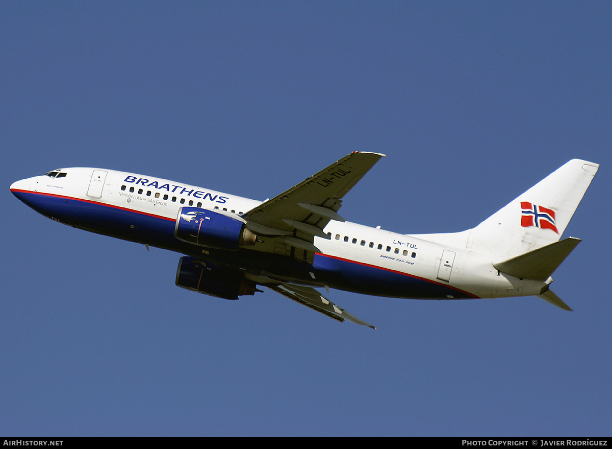 Aircraft Photo of LN-TUL | Boeing 737-705 | Braathens | AirHistory.net #596711