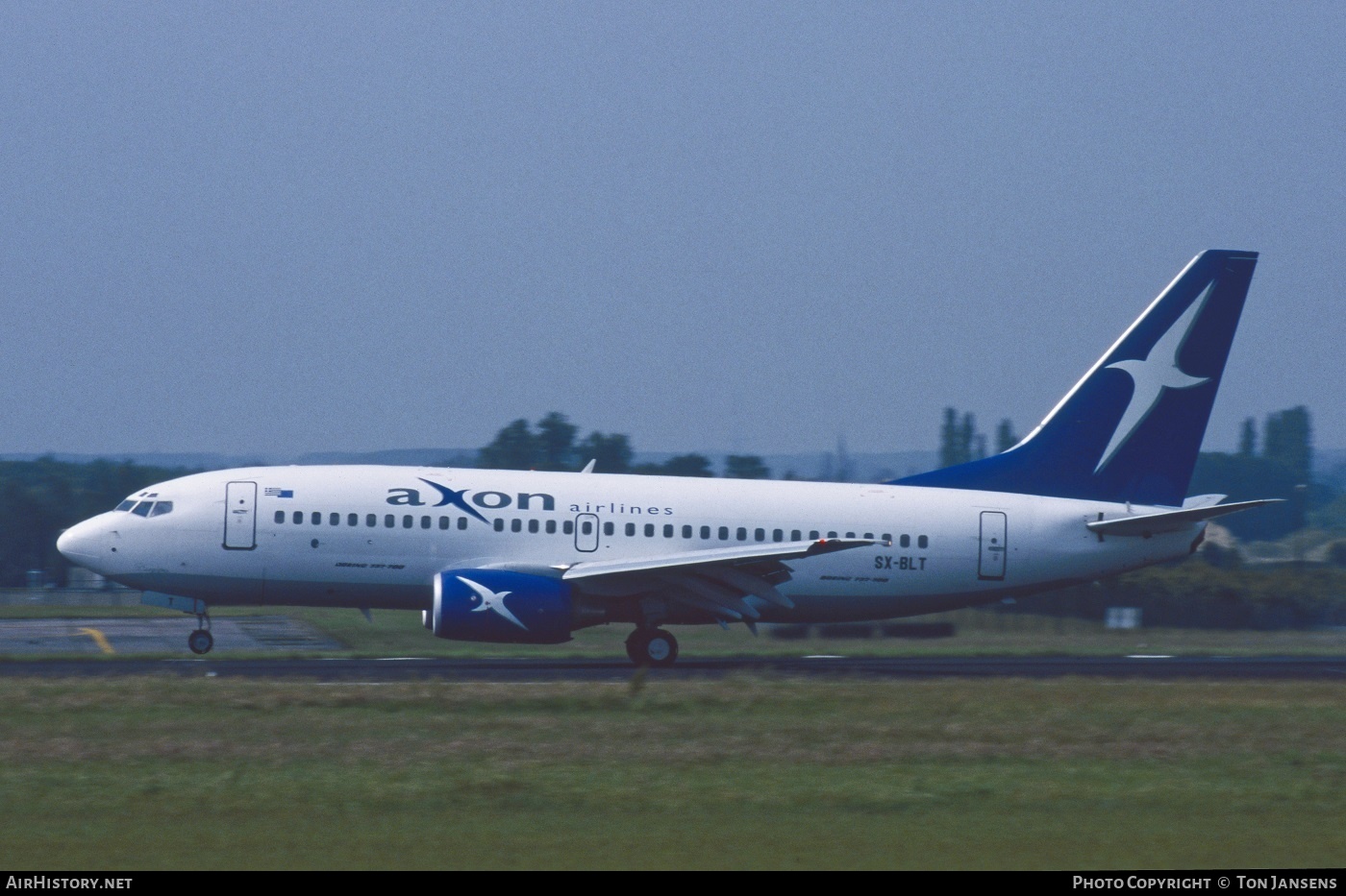 Aircraft Photo of SX-BLT | Boeing 737-7K9 | Axon Airlines | AirHistory.net #597995